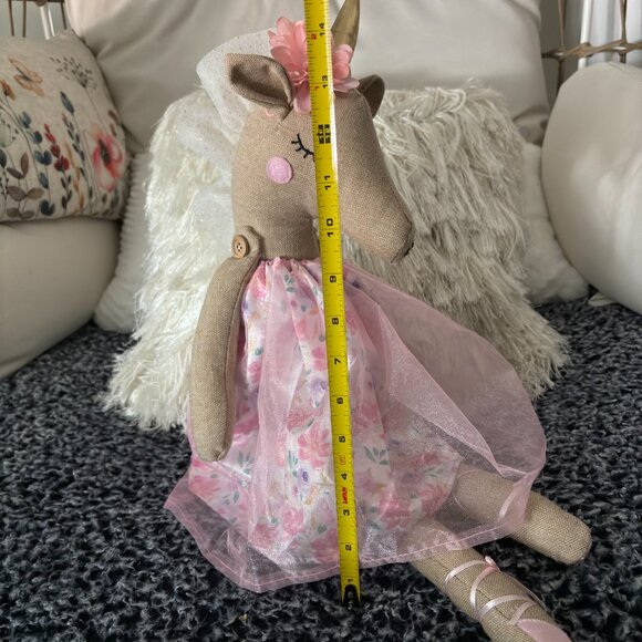 Princess Bedroom Nursery Shelf Sitter 27" Ballerina Unicorn Plush Weighted - Picture 9 of 12